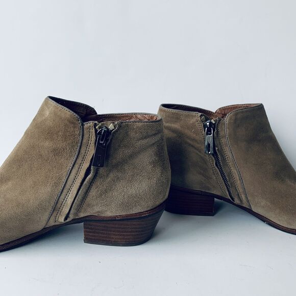 Sam Edelman Petty Ankle Booties Suede Taupe Side Zip Casual Fall Autumn 7.5 M - Picture 4 of 9